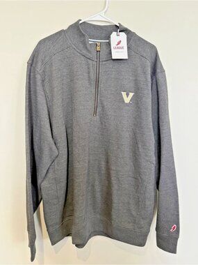 NWT MEN'S League 91  Vanderbilt SWEATSHIRT 1/4 ZIP PULLOVER SZ XL NWT